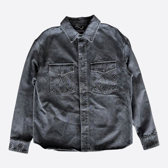 Louis Vuitton Washed Black Denim Monogram Overshirt - Picture 1 of 8